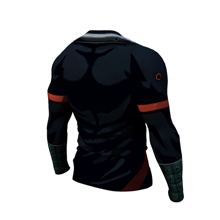 Bakugo Premium Long Sleeve Rash Guard BJJ My Hero Academia Compression Rashguard