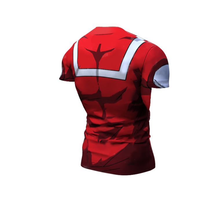Rash Guard BJJ My Hero Academia Compression UA Uniform Red Premium Short Sleeve Rashguard