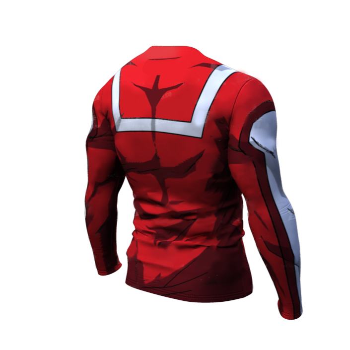 My Hero Academia BJJ Rash Guard Compression UA Uniform Red Premium Long Sleeve Rashguard