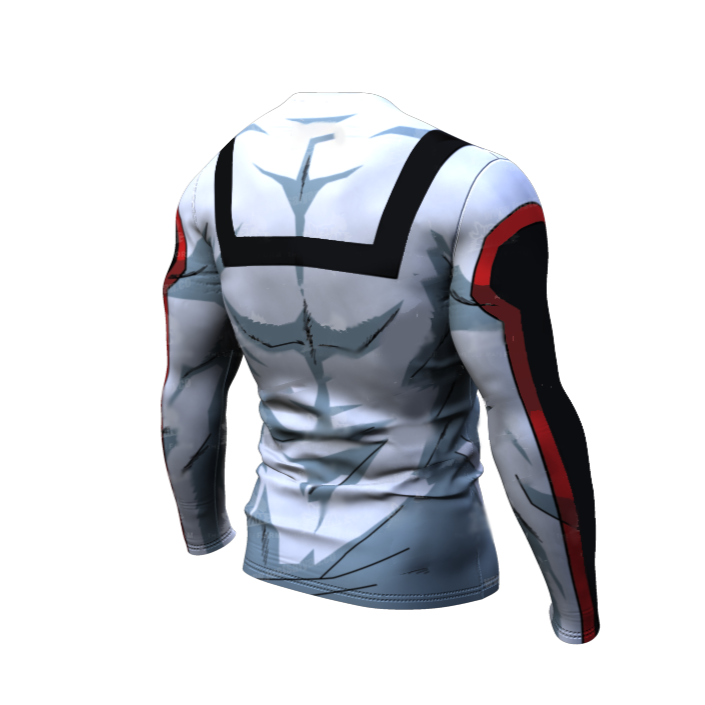 My Hero Academia BJJ Rash Guard Compression UA Uniform White Premium Long Sleeve Rashguard