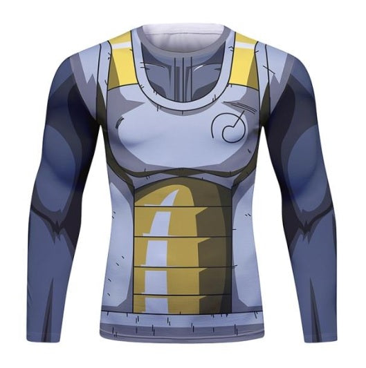 Dragon Ball Z Vegeta Resurrection F BJJ Rash Guard Long Sleeve Elite Rashguard