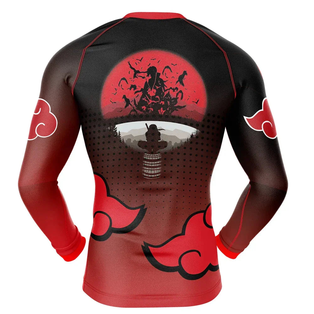 BJJ Rash Guard Kids Naruto Itachi Long Sleeve Compression Rashguard BJJ Rash Guard