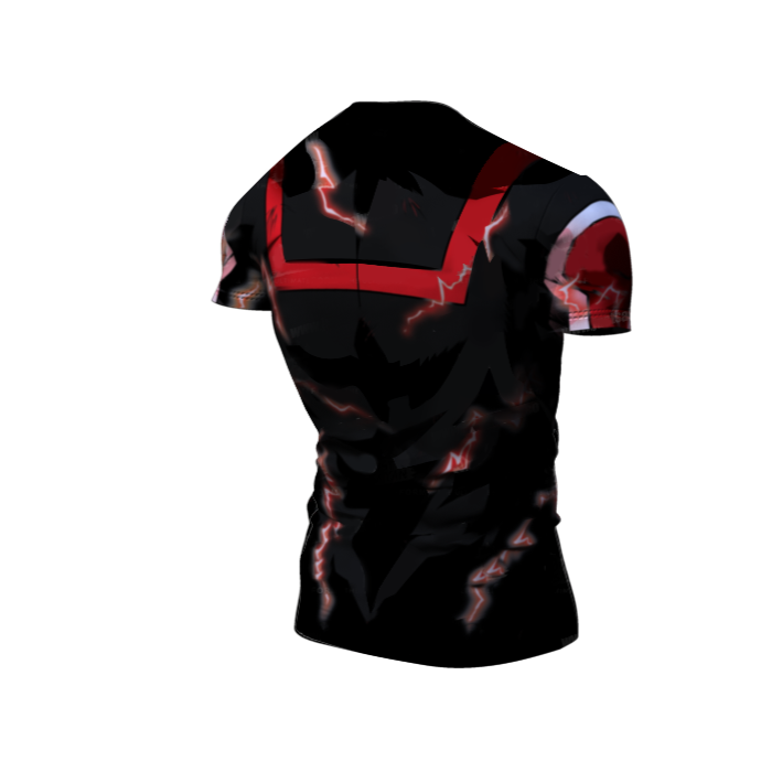 'Onyx UA Uniform' BJJ Rash Guard My Hero Academia Compression Premium Short Sleeve Compression Rashguard