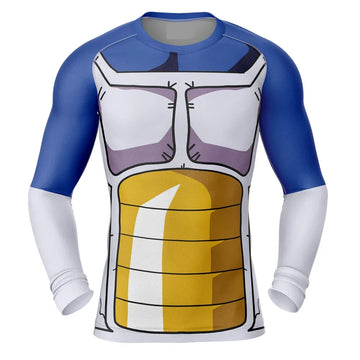 Vegeta Prince of All Saiyans Dragon Ball Z BJJ Rash Guard Long Sleeve Compression Rashguard