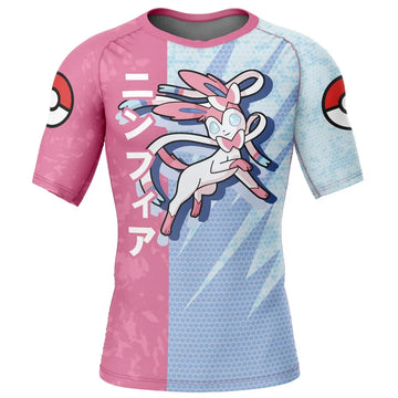 Sylveon Kids Pokemon Short Sleeve Compression Rashguard