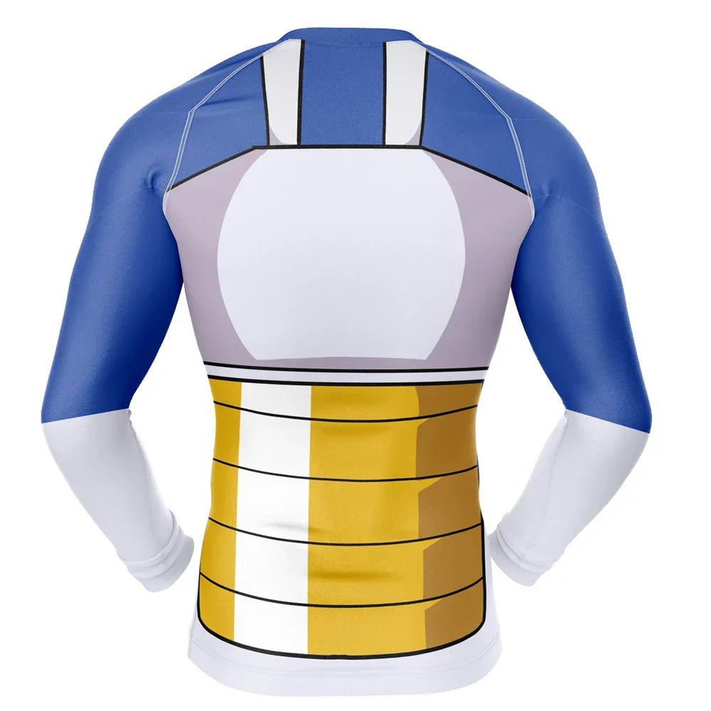 Vegeta Prince of All Saiyans Dragon Ball Z BJJ Rash Guard Long Sleeve Compression Rashguard