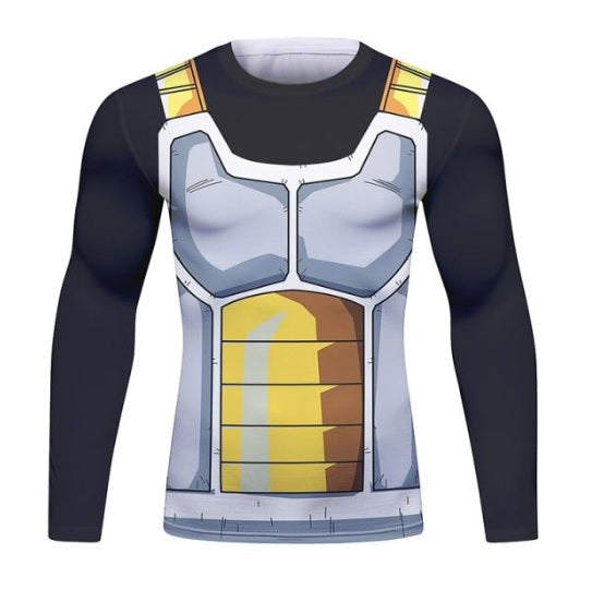 Dragon Ball Z BJJ Rash Guard Onyx Vegeta Long Sleeve Elite Rashguard