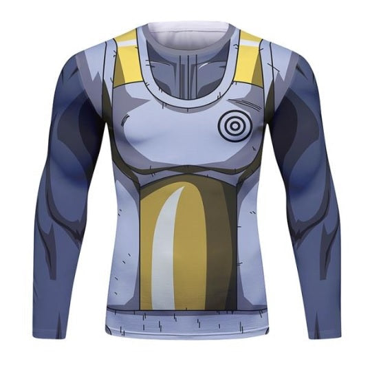 Dragon Ball Z Capsule Vegeta BJJ Rash Guard Long Sleeve Elite Rashguard