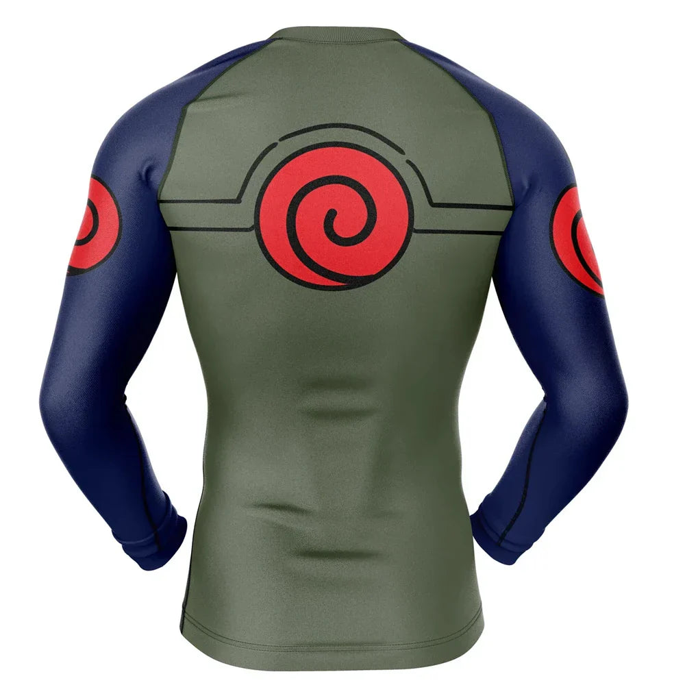 BJJ Rash Guard Naruto Hatake Long Sleeve Compression Rashguard BJJ Rash Guard Naruto Hatake Long Sleeve Compression
