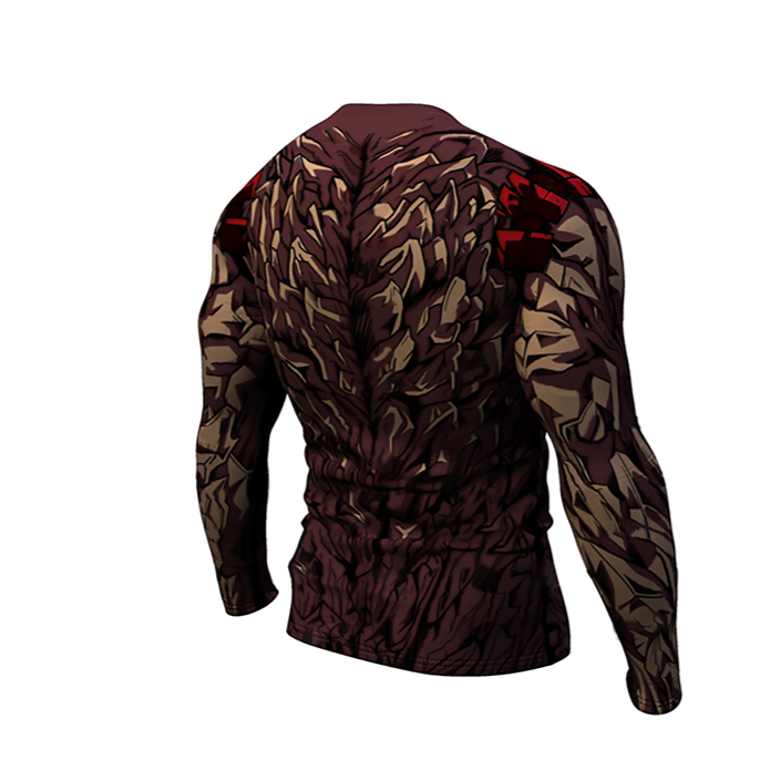 My Hero Academia BJJ Rash Guard Compression Red Riot Premium Long Sleeve Rashguard