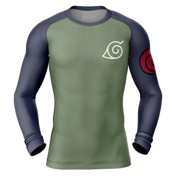 Naruto Konohagakure BJJ Rash Guard Kids Long Sleeve Compression Rashguard