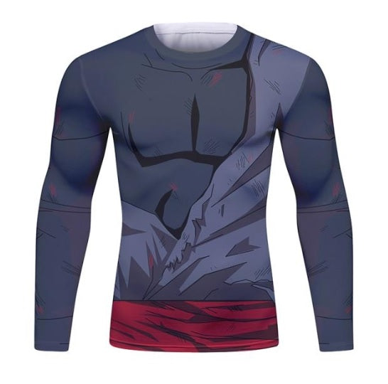 Dragon Ball Z BJJ Rash Guard Black Battle Damaged Long Sleeve Elite Rashguard