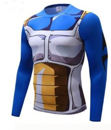 Dragon Ball Z Vegeta Cell Armor BJJ Rash Guard Long Sleeve Compression Rash Guard