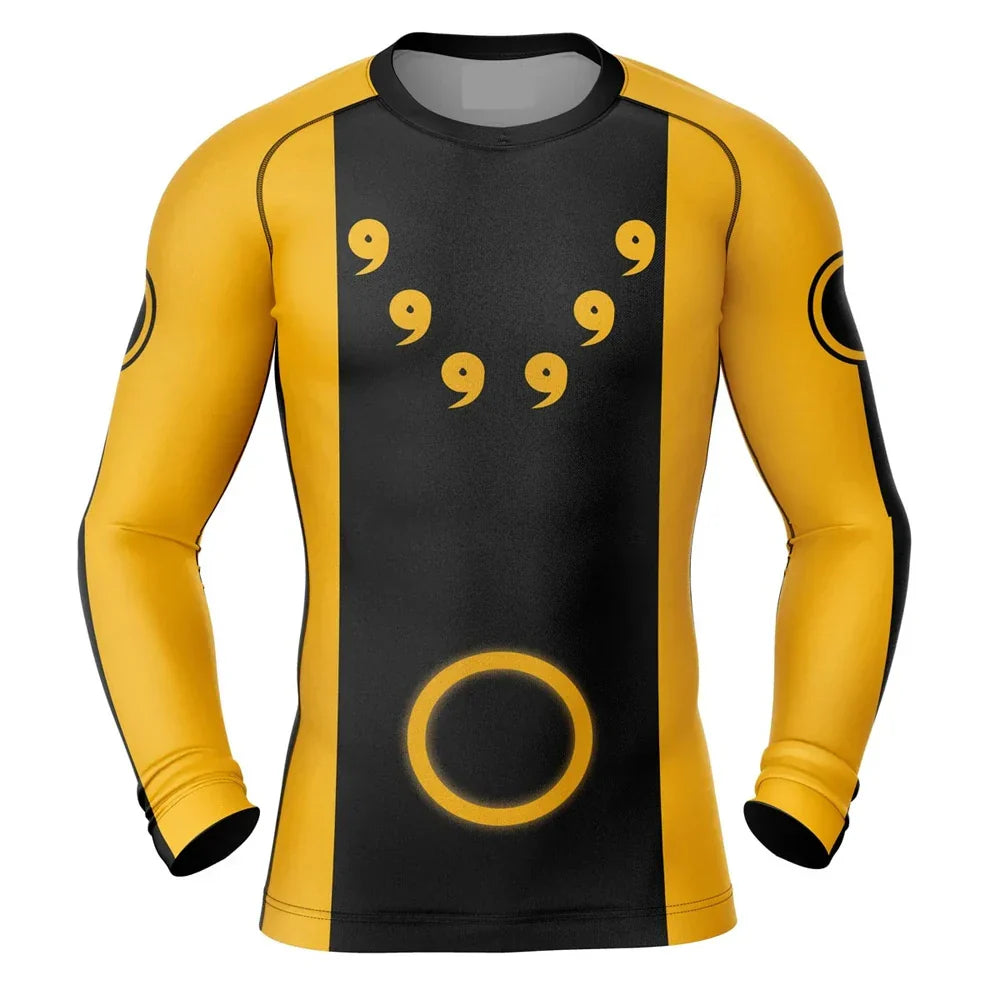 Naruto Six Paths BJJ Rash Guard Kids Long Sleeve Compression Rashguard