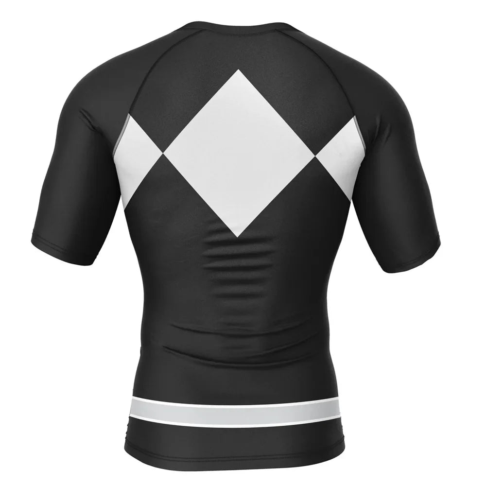 Power Rangers Black Ranger Rashguard Short Sleeve Compression