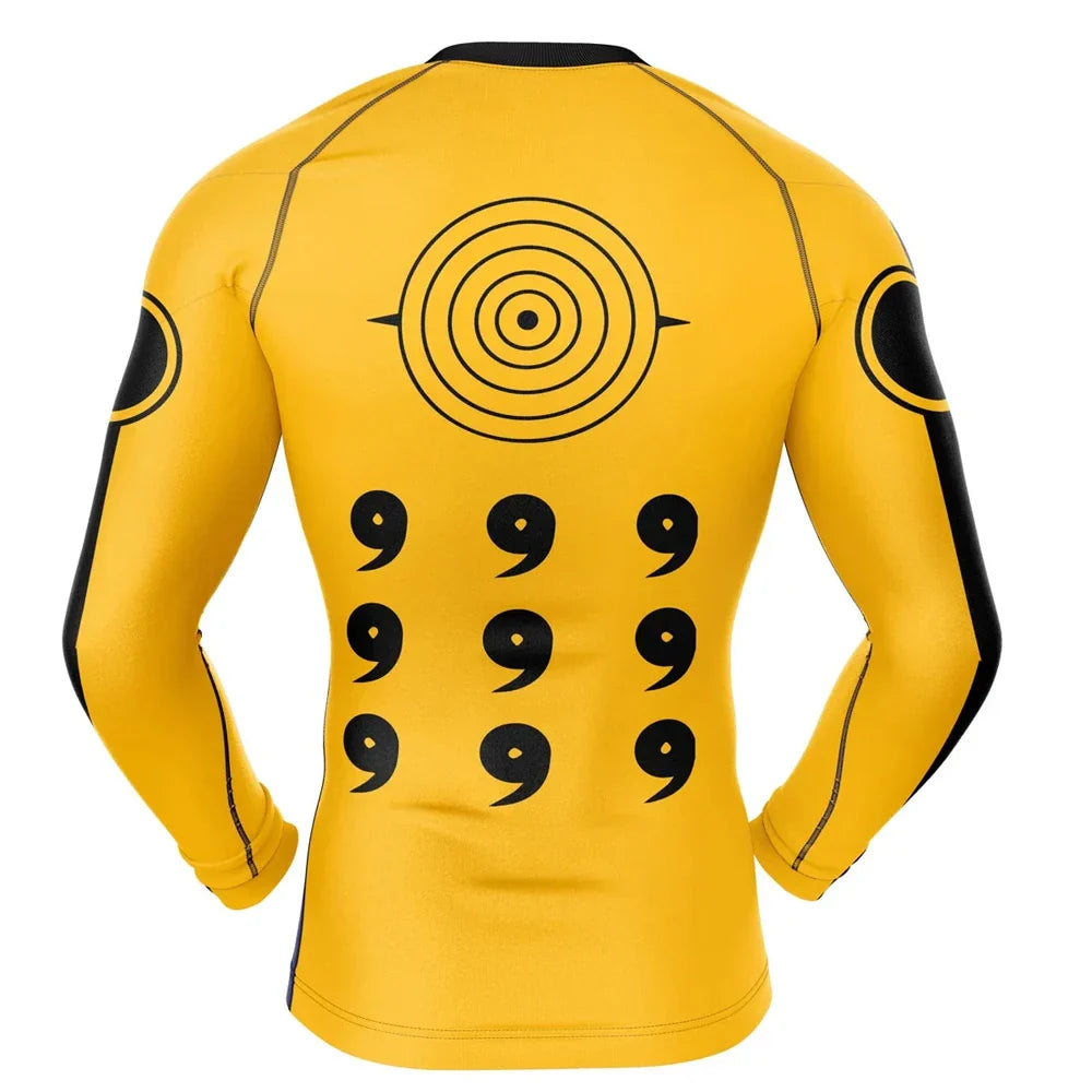 Naruto Six Paths BJJ Rash Guard Kids Long Sleeve Compression Rashguard