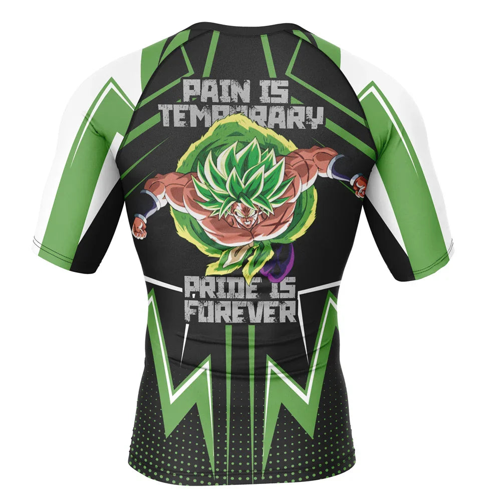 Dragon Ball Z BJJ Rash Guard Short Sleeve Compression Rashguard Broly's Gym