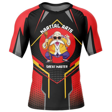 BJJ Rash Guard Dragon Ball Z Roshi's Gym Short Sleeve Compression Rashguard