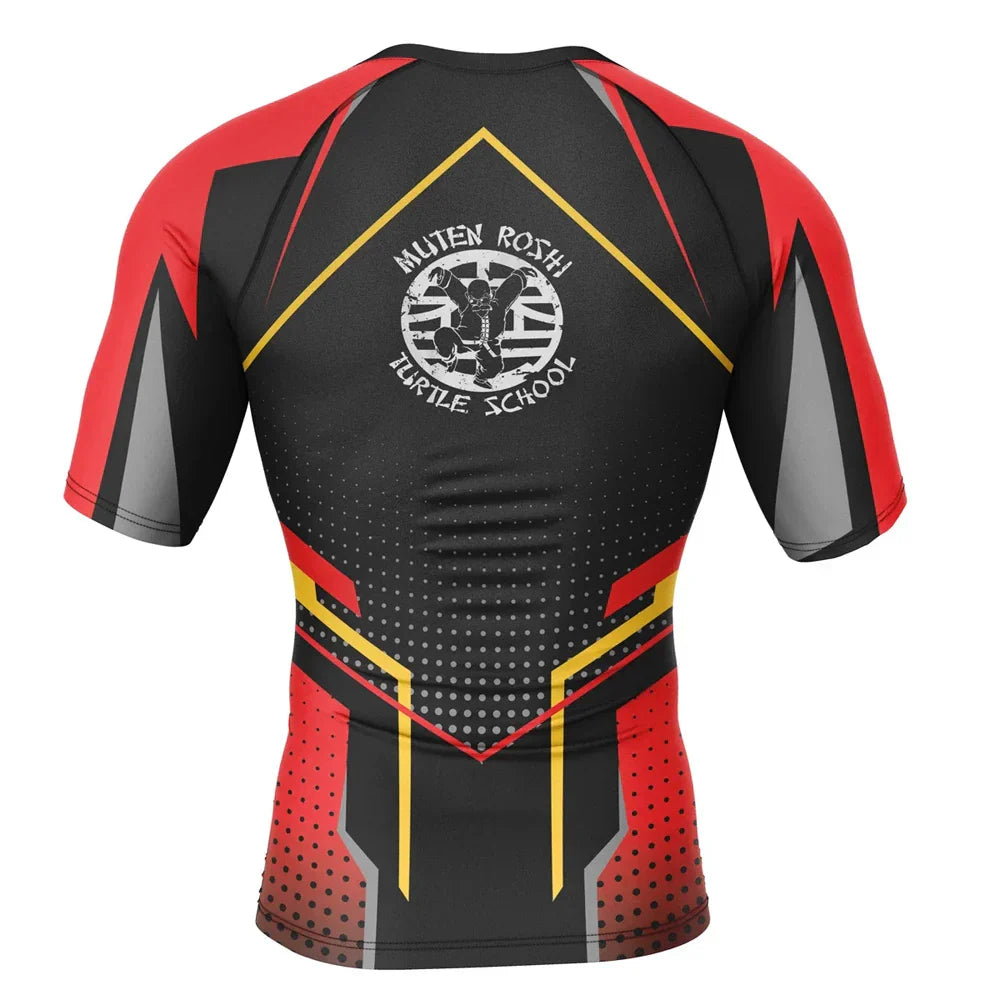 BJJ Rash Guard Dragon Ball Z Roshi's Gym Short Sleeve Compression Rashguard