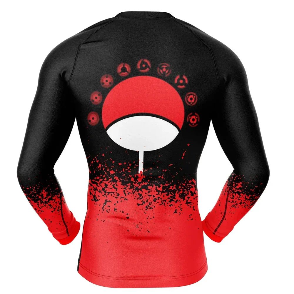 BJJ Rash Guard Naruto Sharingan Long Sleeve Compression Rashguard Rash Guard Rash Guard