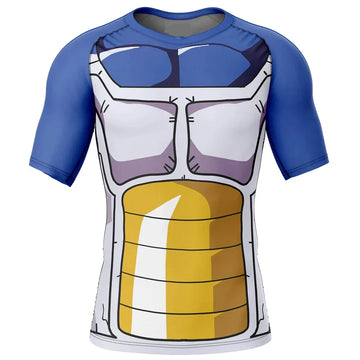 BJJ Rash Guard Dragon Ball Z Vegeta Prince Of All Saiyans Short Sleeve Compression