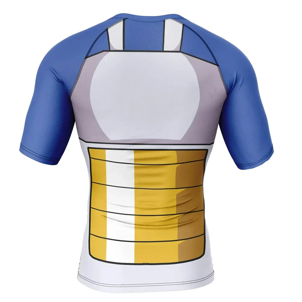 BJJ Rash Guard Dragon Ball Z Vegeta Prince Of All Saiyans Short Sleeve Compression