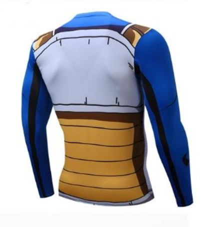 Dragon Ball Z Vegeta Cell Armor BJJ Rash Guard Long Sleeve Compression Rash Guard