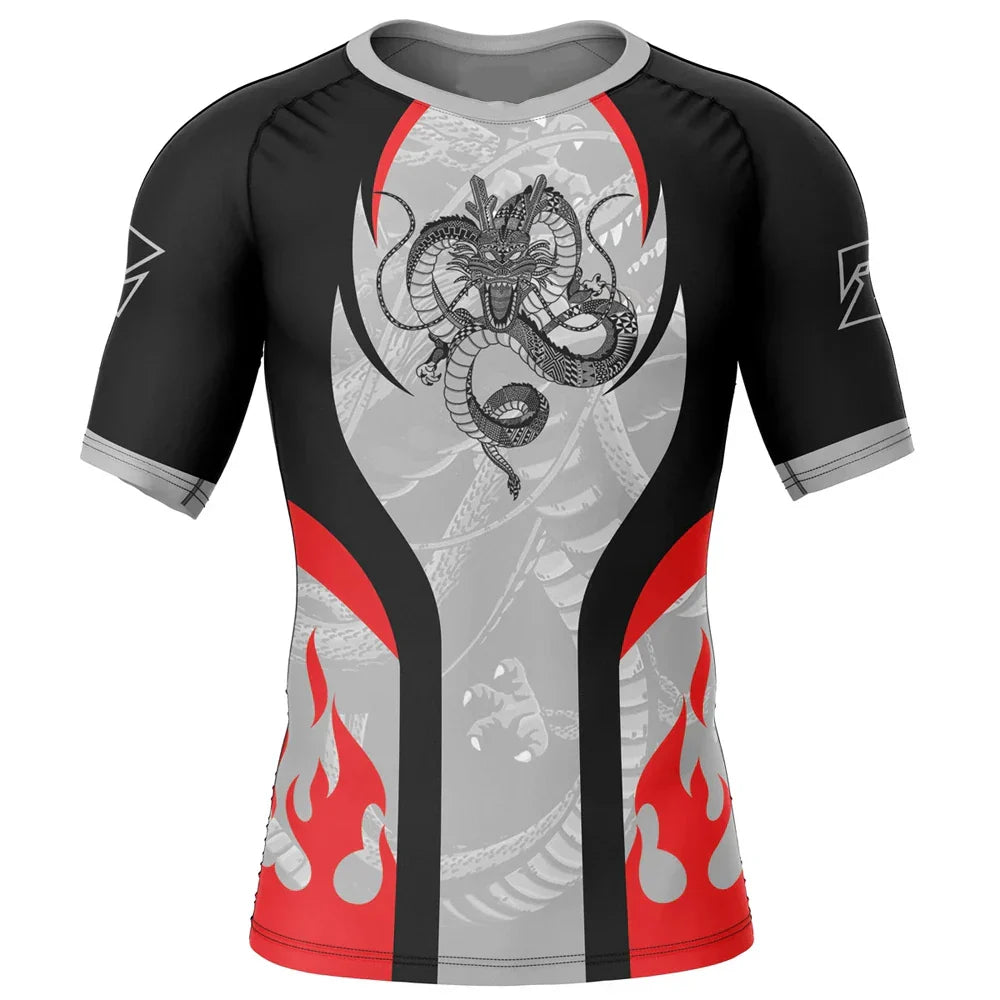 Dragon Ball Z Shenron BJJ Rash Guard Short Sleeve Rashguard Compression