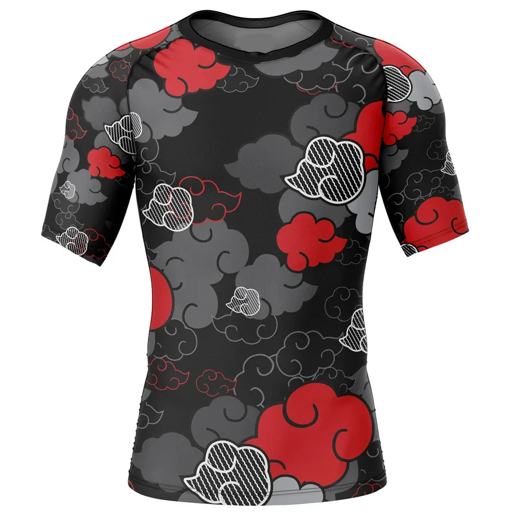 Akatsuki Monochrome Kids Naruto Short Sleeve Compression Rashguard