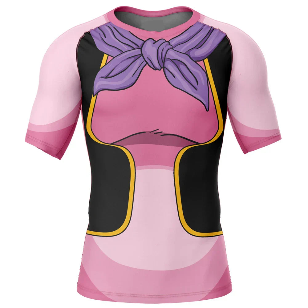 BJJ Rash Guard Dragon Ball Z Majin Buu Short Sleeve Compression Rashguard