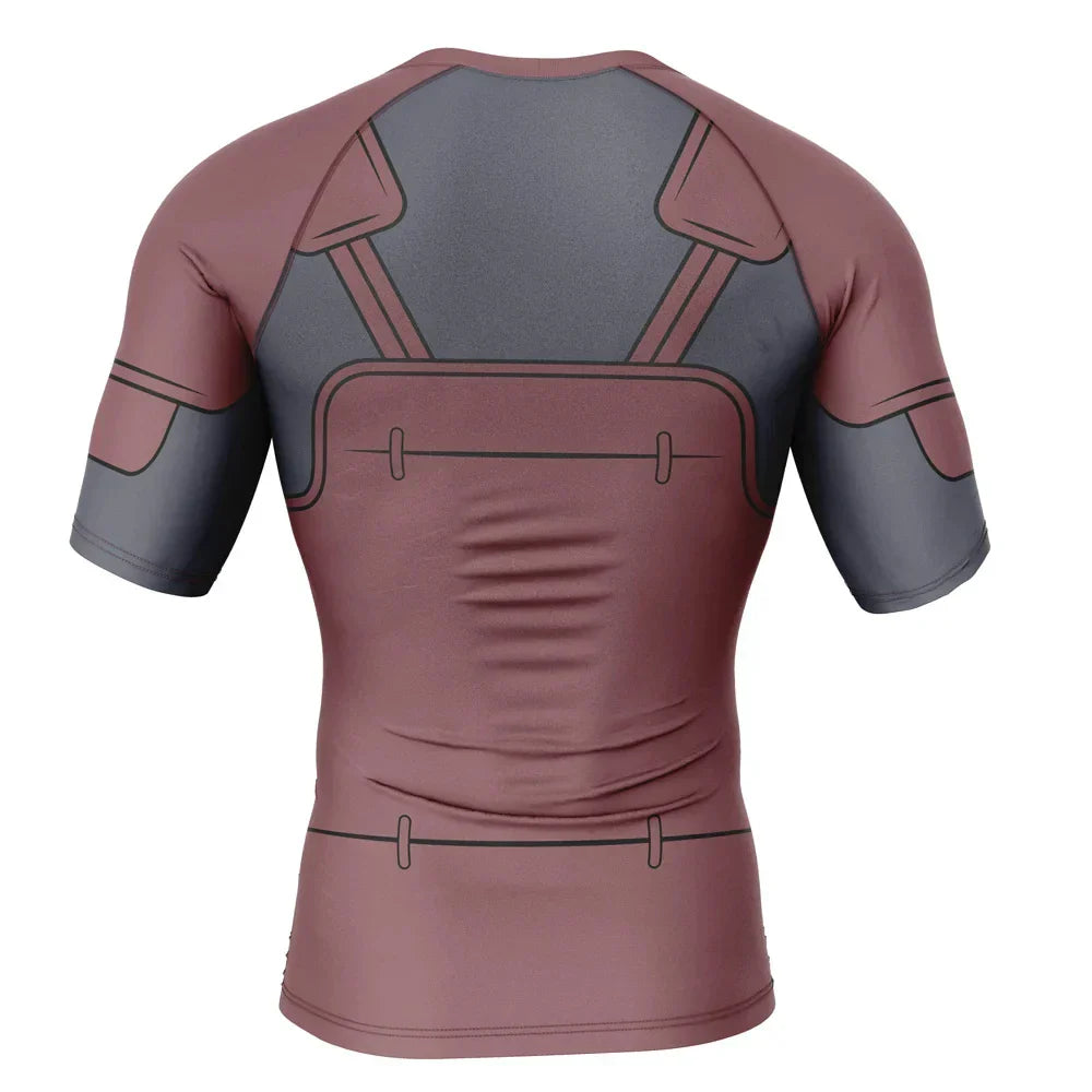 Naruto Hashirama BJJ Rash Guard Kids Short Sleeve Compression Rashguard