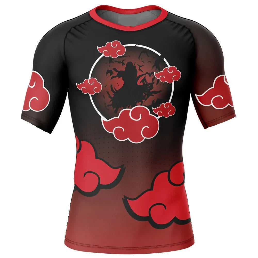 Naruto Itachi BJJ Rash Guard Short Sleeve Compression Rashguard