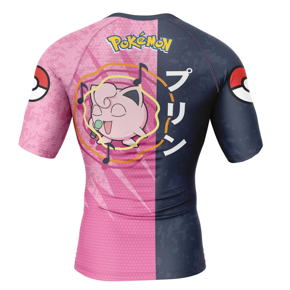 Jigglypuff Pokemon Kids Short Sleeve Compression Rashguard