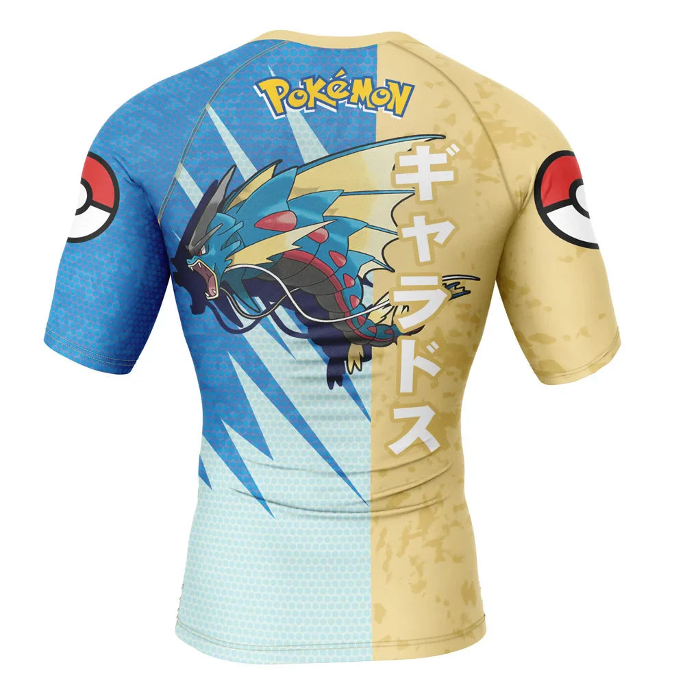 Gyarados Rashguard Kids Pokemon Short Sleeve Compression