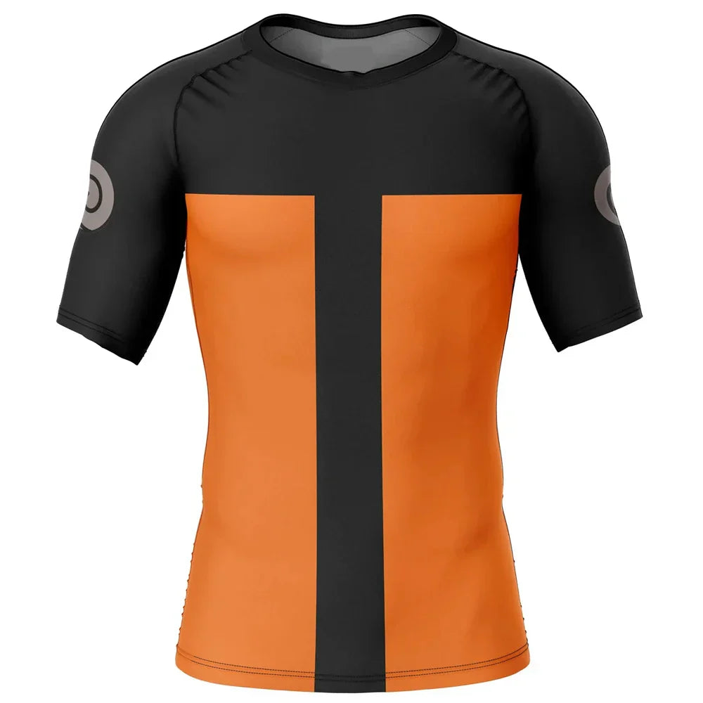 Naruto Shippuden BJJ Rash Guard Short Sleeve Compression Rashguard