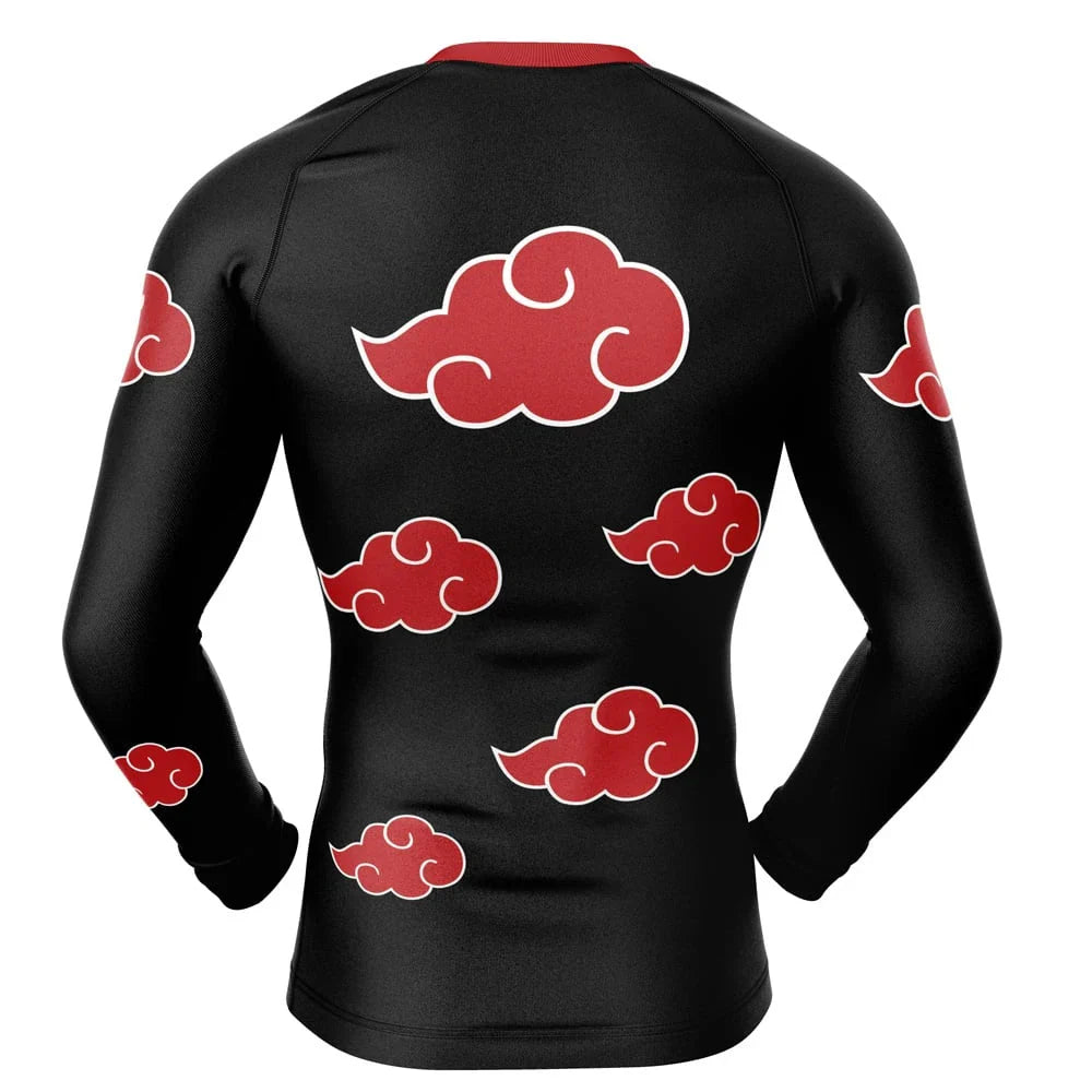 Naruto Akatsuki Cloud Kids Long Sleeve Compression Rashguard