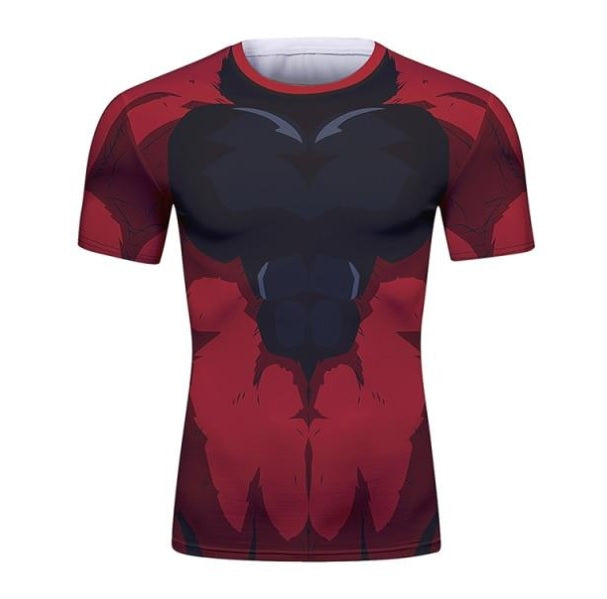 Dragon Ball Z BJJ Rash Guard Super Saiyan 4 Onyx Goku Short Sleeve Elite Rashguard