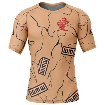 BJJ Naruto Gourd Gaara Rash Guard Short Sleeve Compression Rashguard