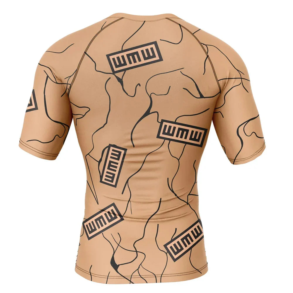 Naruto BJJ Rash Guard Kids Gourd Gaara Short Sleeve Compression Rashguard