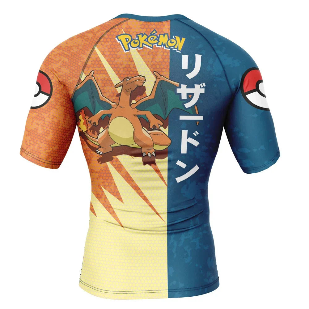 Kids Pokemon Charizard Short Sleeve Compression Rashguard Kids Pokemon Charizard Short Sleeve Compression Rashguard
