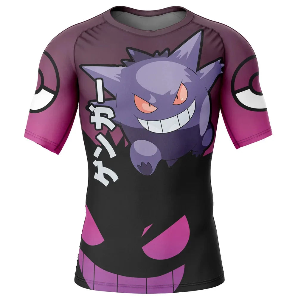 Gengar Spooky Kids Pokemon Short Sleeve Compression Rashguard