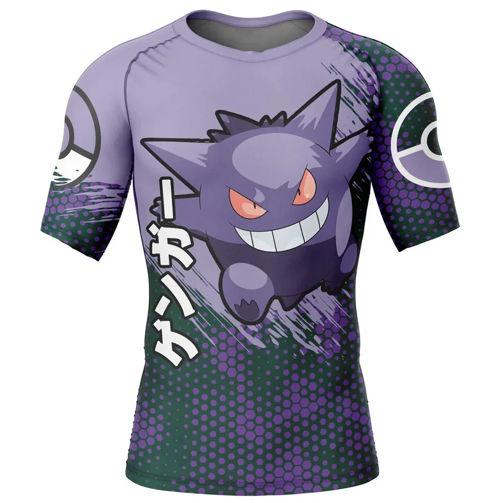 Kids Pokemon Gengar Dark Short Sleeve Compression Rashguard Kids Pokemon Gengar Dark Short Sleeve Compression Rashguard
