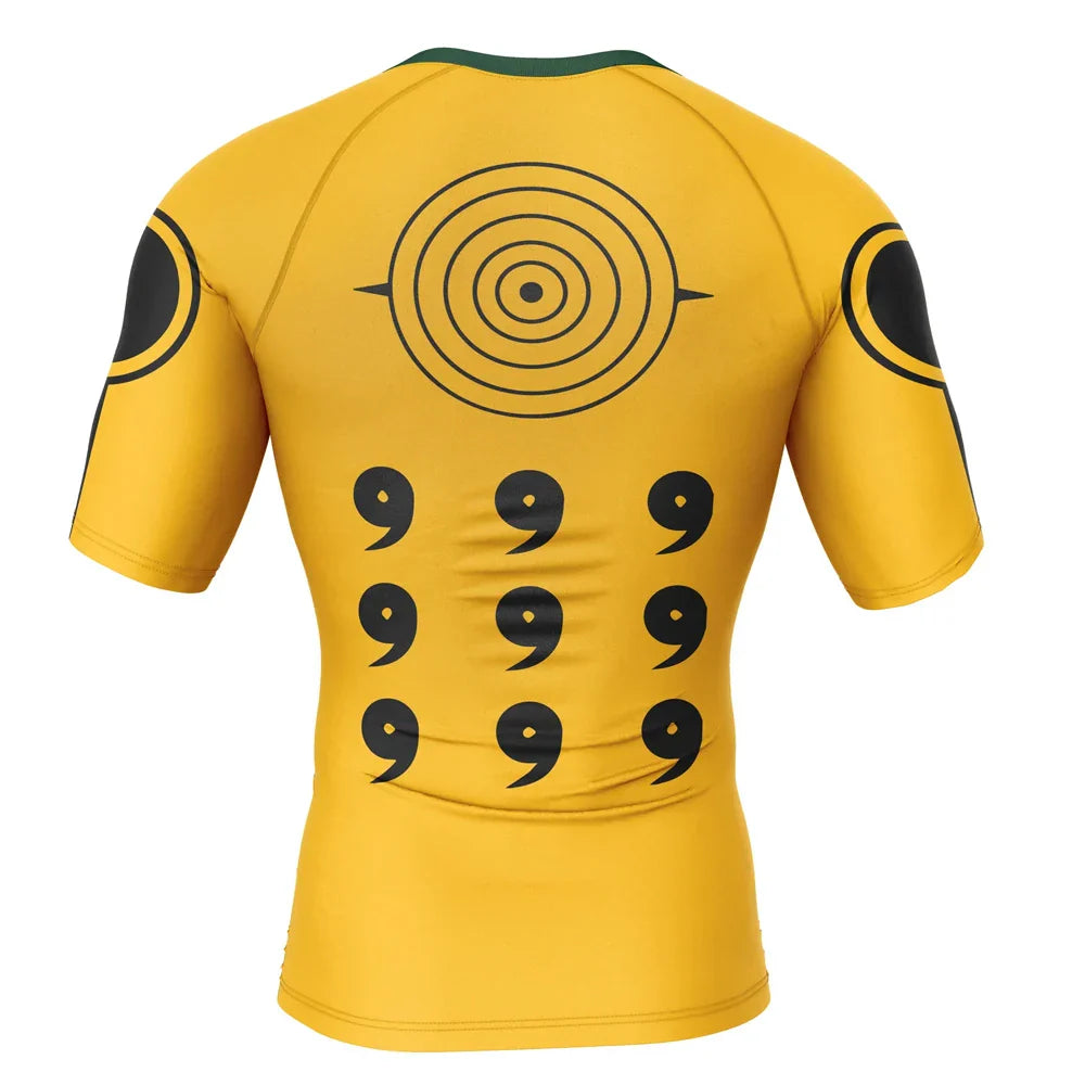 Naruto Six Paths Rash Guard BJJ Kids Short Sleeve Compression Rashguard