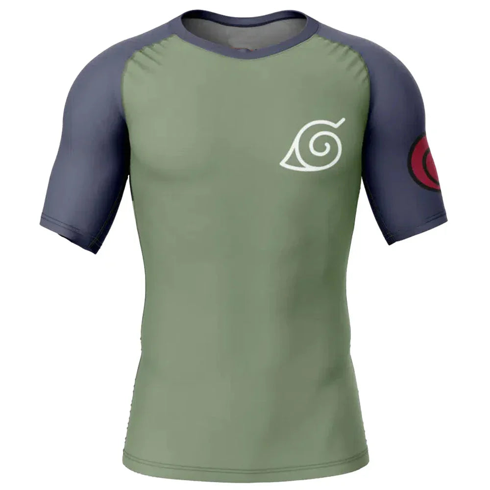 Naruto Konohagakure BJJ Rash Guard Kids Short Sleeve Compression Rashguard