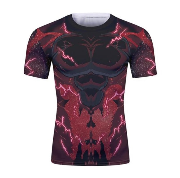 Dragon Ball Z BJJ Rash Guard Super Saiyan 4 Onyx Vegeta Short Sleeve Elite Rashguard