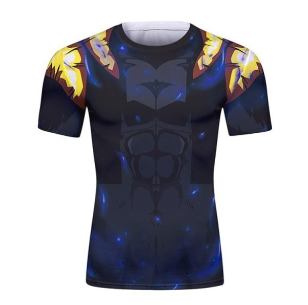 Dragon Ball Z BJJ Rash Guard Super Saiyan Blue Onyx Gogeta Short Sleeve Elite Rashguard