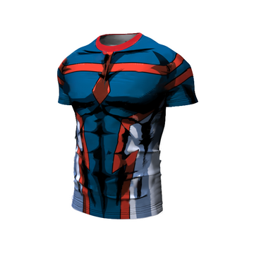 BJJ Rash Guard My Hero Academia Compression Young Might Premium Short Sleeve Rashguard