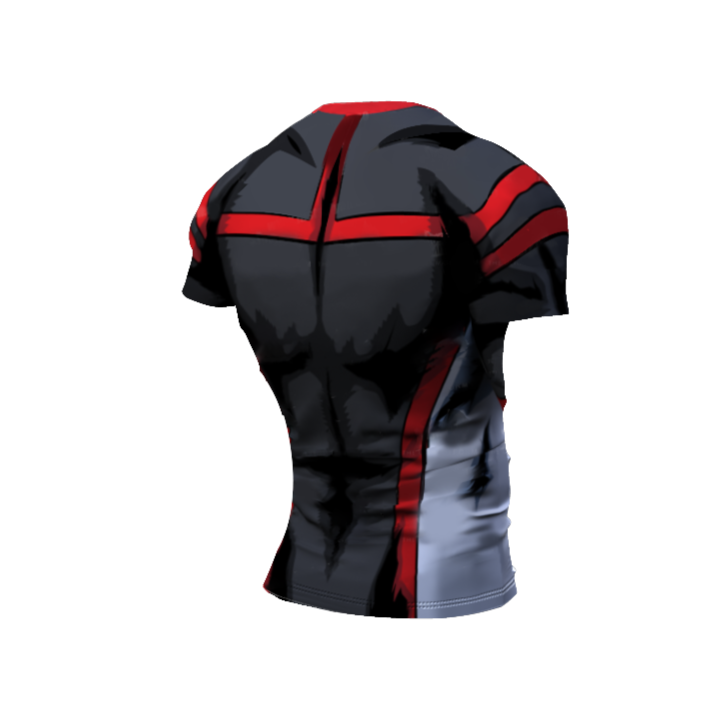 BJJ Rash Guard Grey Young Might My Hero Academia Compression Premium Short Sleeve Rashguard