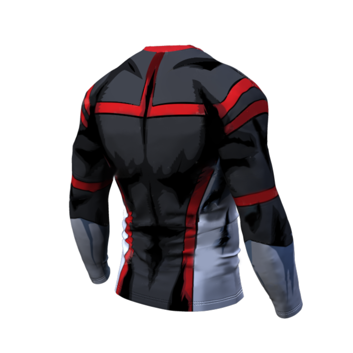 My Hero Academia BJJ Rash Guard Compression Grey Premium Long Sleeve Rashguard Young Might