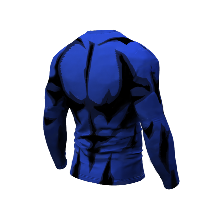 Plus Ultra Blue Premium Long Sleeve Rash Guard BJJ My Hero Academia Compression Rashguard